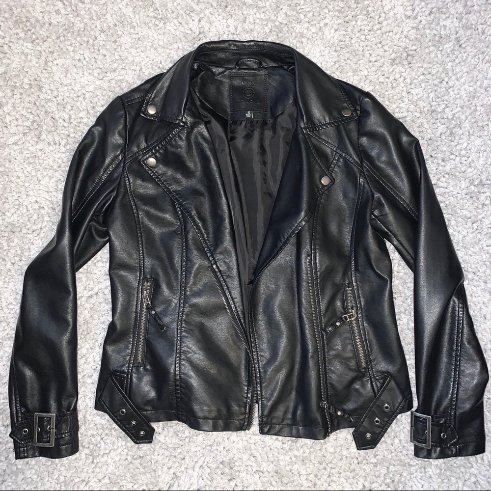 Faux Leather Moto Jacket